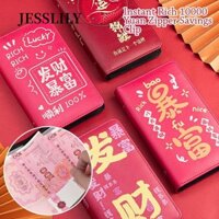 JESSLILY  100 Phong Bì Tiết Kiệm Tiền Challeng, Làm Giàu Qua Đêm Tiết Kiệm Tiền Mini Chất Kết Dính Tiết Kiệm Thử Thách, PU Vui Nhộn Chống Thấm Nước Có Thể Tái Sử Dụng Tiết Kiệm Tờ Thử Thách Trẻ Em
