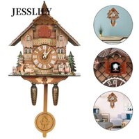 JESSLILY Cuckoo Đồng Hồ Trang Trí Nhà Thạch Anh Thủ Công Rừng Nhà Chuông Đồng Hồ Báo Thức