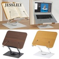 JESSLILY Đế sách để bàn , Kẹp trang đàn hồi Giá đỡ sách đọc sách có thể điều chỉnh, có thể gập lại với 360° Giá đọc sách đế xoay