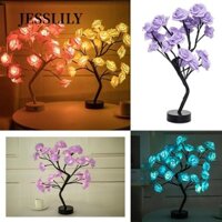 JESSLILY Đèn Bó Hoa Hồng , Nhựa 24 Đèn Bàn Hoa Hồng, Đèn LED USB Hoạt Động Cây Cảnh Đèn Ngủ Đám Cưới