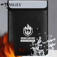 JESSLILY Túi chống cháy  Túi đựng tiền chống cháy chống nước cho tiền mặt có dây kéo có dây kéo cách nhiệt
