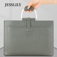 JESSLILY Túi đựng tài liệu kinh doanh , Túi đựng hồ sơ A4 bằng da, Túi đựng dày di động dung tích lớn dành cho doanh nghiệp