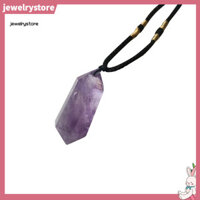 Jet Faux thạch anh tím đôi chấm dứt cây đũa phép lục giác mặt dây chuyền điểm chữa bệnh vòng cổ