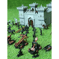 JEU Old Yibing Bộ lính cổ đại Xiaoman Lâu Đài Thời Trung Cổ Hiệp sĩ Chiến Tranh Mô hình Bàn cát Đồ chơi cho bé trai