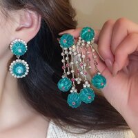 [Jewbeauty] Bộ kim bạc tua rua kim cương Bông tai cá tính dành cho nữ Bông tai thiết kế thời trang