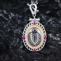 Jewellrypalace Moissanite 925 Vòng Cổ Kim Cương Chân Dung Ban Đầu Bạc Retro Nữ N1608