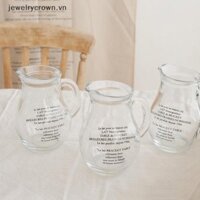 [Jewelrycrown] Chữ cái Cốc thủy tinh dày kiểu Pháp Dung tích lớn Nước ép sữa trong suốt Cốc bia Bình nước uống Đồ uống nhà bếp [VN]