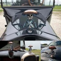 [Jewelrycrown] Cowboy Skull slinger Metal Car Hood Đồ trang trí Punk Phụ kiện ô tô Quà tặng trang trí [VN]