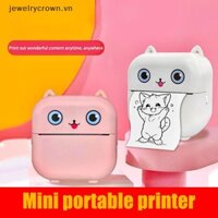 [Jewelrycrown] Máy in Mini cho IPhone và Android, Máy in nhãn máy in ảnh Mini không dây, Máy in nhiệt Mini cầm tay để in nhãn [VN]
