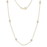 JewelryWeb 14k Yellow Gold Cubic Zirconia CZ by The Yard Station Necklace(16-inch, 18-inch or 20-inch)