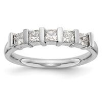 Jewels By Lux 14K White Gold 5 Stone Diamond Band Ring