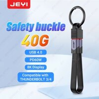 JEYI Cáp FPC  USB 4.0, Truyền dữ liệu 40Gbps, Cáp dữ liệu móc và vòng sắp xếp 240W PD 8K HD Màn hình Cáp phẳng USB-C cho Thunderbolt 4 / 3, MacBook, Laptop, Máy tính bảng