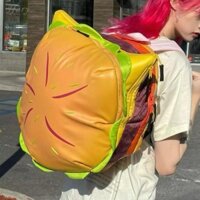 Jfory PU Hamburger Daypack Ba lô phô mai thời trang di động dung tích lớn