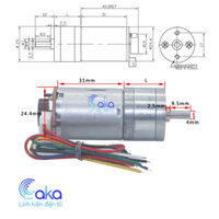 JGA25-370 DC Động cơ giảm tốc Encoder 280rpm 12V