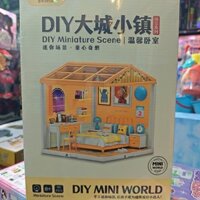 Jiaerle DIY Thành phố lớn Thị trấn nhỏ Lắp ráp quán trà sữa Phòng ngủ ấm cúng Bếp mini Đồ chơi thủ công cho bé gái