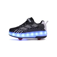 jianchi Luminous Sneakers,Kids LED Roller Shoes for Toddler Boy Girl Children Glowing Light Up USB with Wheels Kids Rollers Skate Shoes Skates (Col...