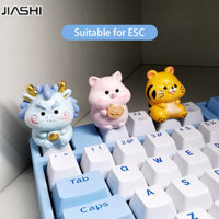 JIASHI Bàn phím cơ nắp chìa khóa cá tính cung hoàng đạo với cô gái màu hồng thuộc tính dễ thương đèn trang trí chuyên khảo ba chiều