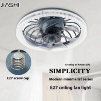 JIASHI Đèn quạt trần phòng khách phòng ngủ điều khiển từ xa đèn led trần quạt