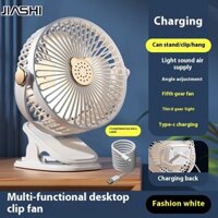 JIASHI Quạt kẹp đèn để bàn  Sạc USB Quạt điện treo tường nhỏ