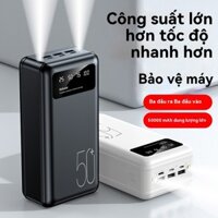 JIASHI Sạc dự phòng siêu lớn 50000 mAh sạc nhanh kèm đèn pin di động ngoài trời