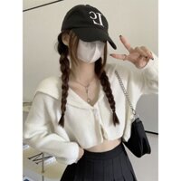 Jiashucheng Áo Khoác cardigan Dệt Kim Tay Dài Cổ Thủy Thủ Phong Cách Ngọt Ngào Thời Trang Mùa Thu Mới Cho Nữ