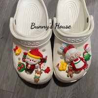 JIBBITZ, STICKER, CHARM SET CHARM ÔNG BÀ GIÀ NOEL TRANG TRÍ DÉP SỤC - MẪU 1