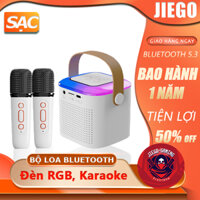 JIEGO Loa di động, karaoke mini, với 2 micro sạc, loa Bluetooth, có thể sử dụng tai nghe hoặc thẻ nhớ