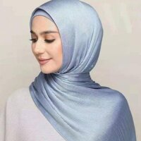 Jifang Phụ Nữ Tự Nhiên Xếp Ly Thiết Kế Sáng Trơn Bong Bóng Voan Hồi Giáo Hồi Giáo Hijabs Khăn Choàng Đầu Bọc Pashmina WJ658