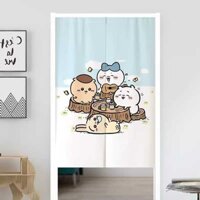 Jiikawa Cửa Rèm Phân Vùng Màn Hoạt Hình Trẻ Em Phòng Khối Rèm Phòng Ngủ Vải Rèm Nửa Rèm Ngắn