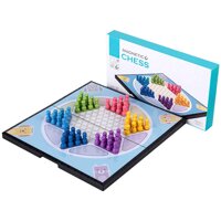 JIN GUI Foldable Magnetic Checkers, All Ages Classic Strategy Chinese Board Games Wooden Chess Pieces Simple Refreshing Interface Pattern, for Fami...