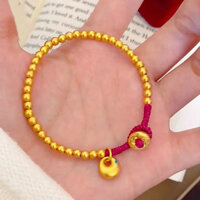 Jindian Cát Đậu Vàng Nhỏ Mũm mĩm Fu Dây Đỏ Vòng Tay Hạt Tròn Chắc Chắn Nhỏ Vàng Tuo Vòng Tay Benming Năm Bạn Gái20250317