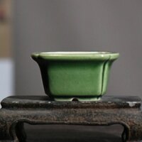 Jingdezhen Chậu hoa Glaze đầy màu sắc [Huayun] Chậu cây cảnh gốm vuông Mini Chậu siêu nhỏ Nồi cầm tay Nồi gốm cực nhỏ [A403]