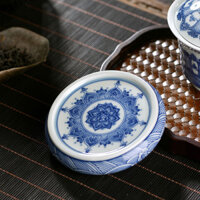 Jingdezhen Xanh Chấm Trắng Kho Báu Công Nghiệp Nắp Ảnh Coaster Nhỏ Đất Sét Tím Nắp Nồi Giá Đỡ Nồi Cheng Hộ Gia Đình Kung Fu Trà Đạo Phần [A211-04]