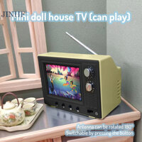 Jinhf 1: 12 Nhà Búp Bê Thu Nhỏ TV Có Thể Chơi Video Mini Tivi Mô Hình Phòng Khách Thiết Bị Gia Dụng Trang Trí Đồ Chơi Nhà Búp Bê Phụ Kiện HOT