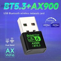 Jinhf AX900 WiFi 6 USB 5.3 Adapter 2in1 Dongle Băng tần kép 2.4G & 5GHz USB WiFi Network Bộ thu Wlan không dây DRIVER MIỄN PHÍ HOT