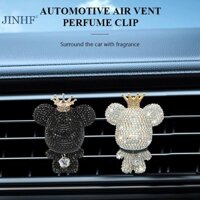 Jinhf Sáng Tạo Vương Miện Kim Cương Giả Gấu Dễ Thương Hương Thơm Xe Hơi Kẹp Nước Hoa Ô Tô Cửa Thoát Khí Hương Liệu Làm Mát Không Khí Trang Trí HOT
