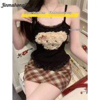 Jinmahongjia Có Miếng Lót Ngực Cố Định Một Mảnh Ren Áo Vest Đẹp Chó Con Sling Cơ Bản