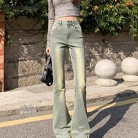 JINMAHONGJIA Retro Skinny Jeans Nữ Rời Co Giãn Thời Trang Quần Thẳng Chân Rộng Quần