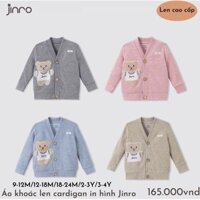 Jinro - Áo Khoác cardigan vải nỉ dày dặn cho bé trai bé gái từ 9 tháng đến 4 tuổi