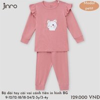 Jinro Bộ dài tay cánh tiên in hình mèo cho bé gái