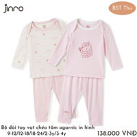 Jinro Bộ dài tay thu đông tăm Organic size 9M-3Y
