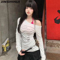 JINSHIHUI áo phông áo thun nữ croptop baby tee Casual INS Fashion Cổ điển WCS2480IAD 34Z240822