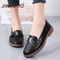 Jintoho Giày Da Thật Nữ Cao Cấp Giày Da Bò Thông Thường Giày Đế Bằng Nữ