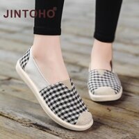 Jintoho Thời Trang Nữ Giá Rẻ Giày Vải Slip on Nữ Loafers Giày Đi Làm Của Mẹ