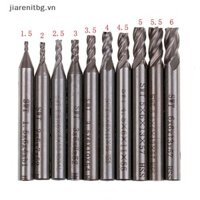 Jj 10 Chiếc 1.5-6 Mm HSS Thẳng Shank 4 Ống Hút Đầu Mill Cắt CNC Mũi Khoan Bộ Dụng Cụ VN
