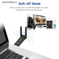 Jj 1300mbps 2.4 + 5ghz Gigabit Băng tần kép Usb Wifi Adapter Thẻ mạng không dây Usb Wifi Adapter Pc Card mạng VN