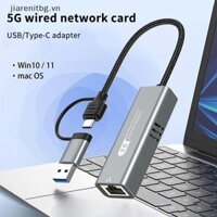 Jj 5Gbps USB Sang Ethernet Adapter Cho Laptop Máy Tính RTL8157 Chipset 5000Mbps USB3.2 Sang RJ45 Bộ Chuyển Đổi Mạng 5G 2.5G 1G 100Mbps VN