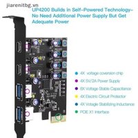 Jj PCI Express Card 2Port USBA / USBC 5Gbps USB3.2 Gen1 USB3.0 PCIE Card Mở rộng Thêm vào Bộ chuyển đổi thẻ cho Windows / MacOS / Linux VN