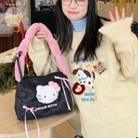 [Jjnzdd] Túi cầm tay sang trọng Sanrio Hello Kitty dễ thương Túi đi lại Túi hở nách Túi đeo dưới cánh tay di động ngọt ngào Túi lưu trữ Quà tặng sinh nhật ELWW