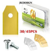 Jkdesign 30 / 45 CÁI Lưỡi cắt tỉa, Bộ lưỡi cắt cỏ sân vườn bằng thép không gỉ, Phụ kiện sửa chữa sân 35 * 18 * 0,75mm cho máy cắt cỏ tự động Husqvarna / Máy cắt cỏ robot Gardena